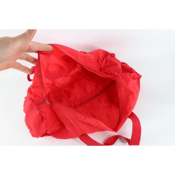 Vtg 90s Pizza Hut Striped Spell Out Handled Duffel Gym Bag Carry On Red Nylon - Picture 9 of 9